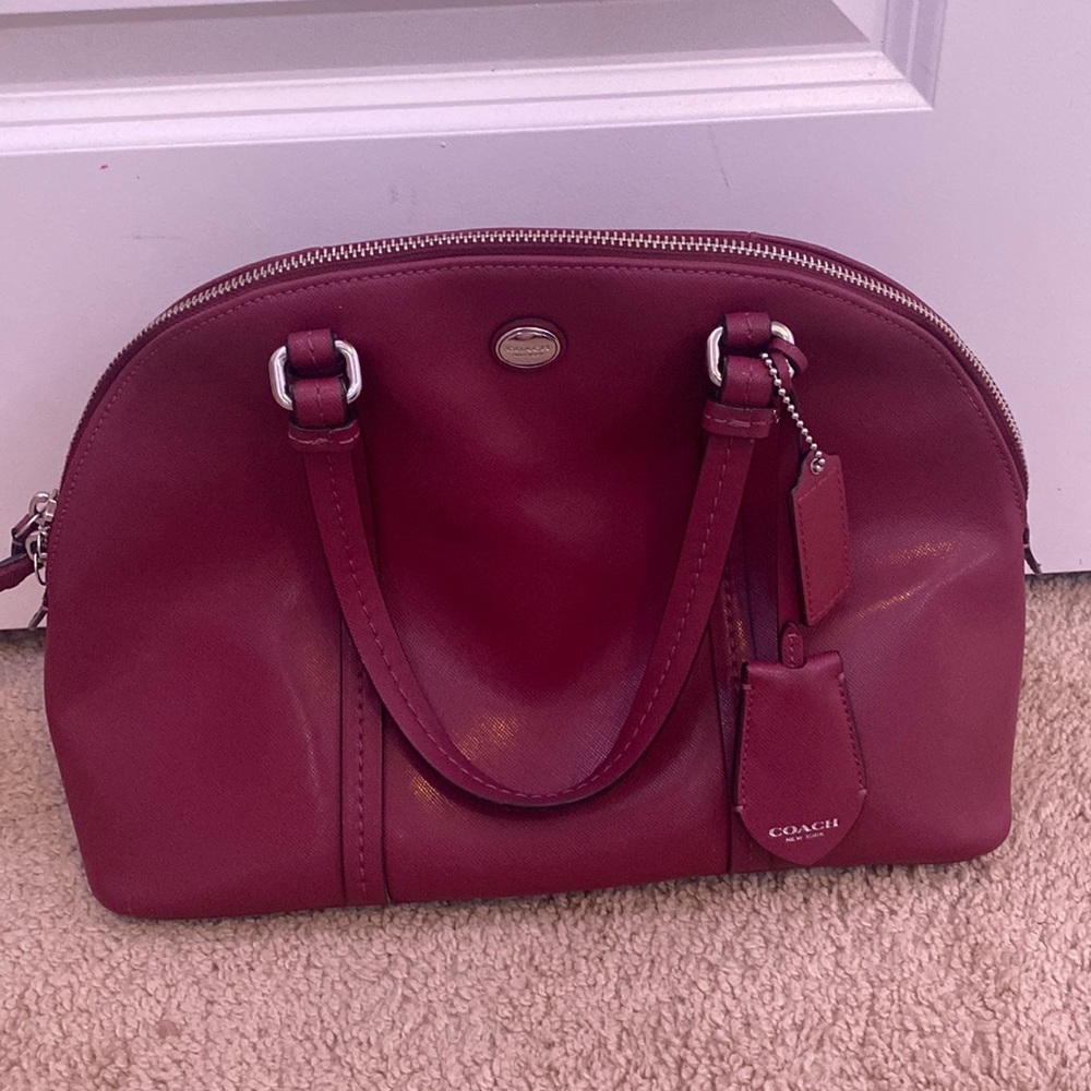 wine red bag coach